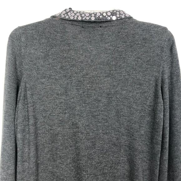 GEORGE Sequin Button Down Gray Cardigan Size Small - Picture 8 of 11